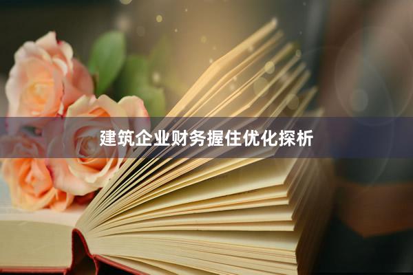 建筑企业财务握住优化探析