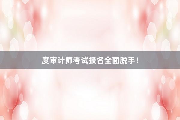 度审计师考试报名全面脱手！